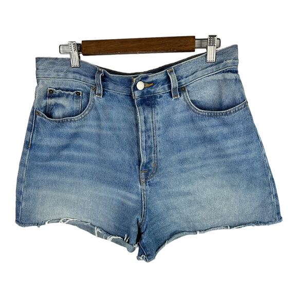 BDG Womens size 31 Denim Cut Off Raw Hem High Waist Button Fly Jean Shorts - Picture 1 of 11